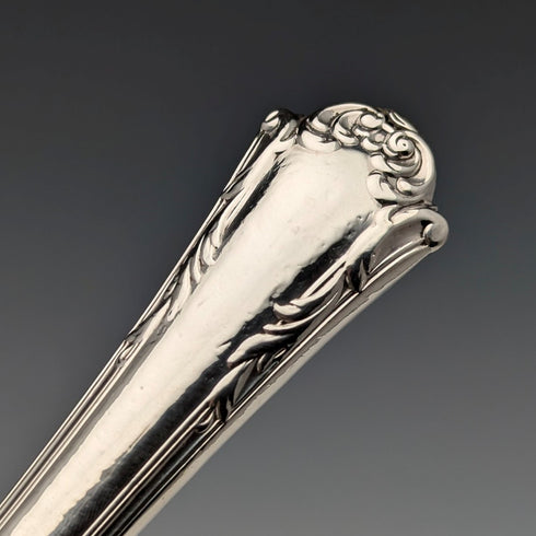 Circa 1860 British Antique Pure Silver Handle Fish Cutlery 6 Pair Aaron Hadfield